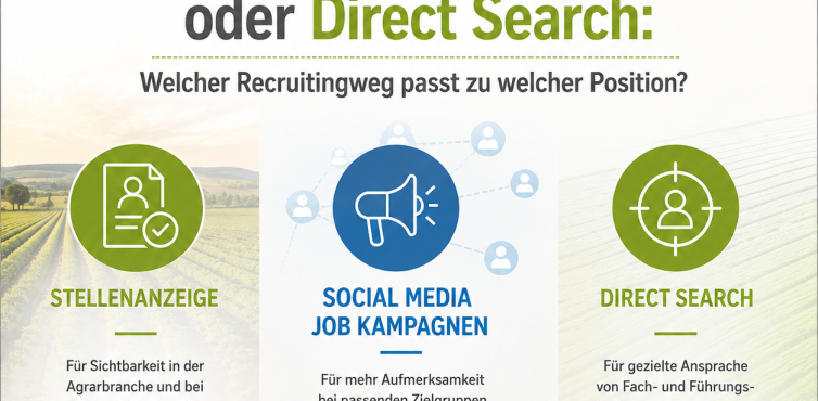 Welcher Recruitingweg passt zu welcher Position im Agribusiness? Welcher Recruitingweg passt zu welcher Position im Agribusiness?